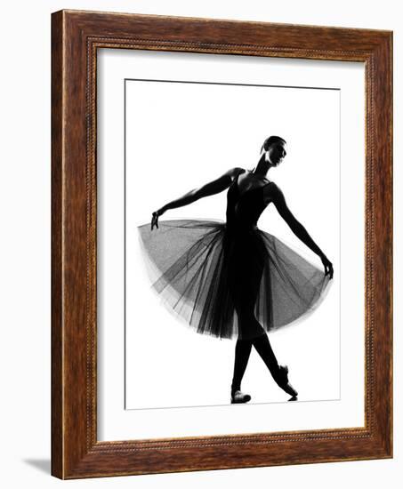 Beautiful Caucasian Tall Woman Ballet Dancer Standing Pose Full Length on Studio Isolated White Bac-OSTILL-Framed Photographic Print