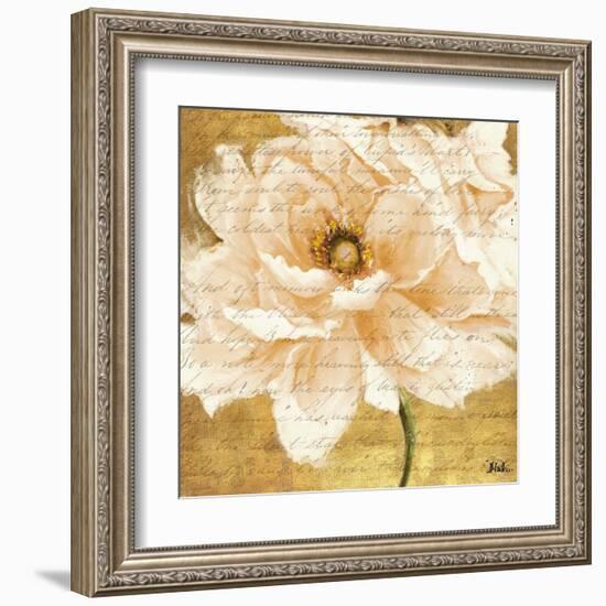 Beautiful Cream Peonies Script I-Patricia Pinto-Framed Art Print