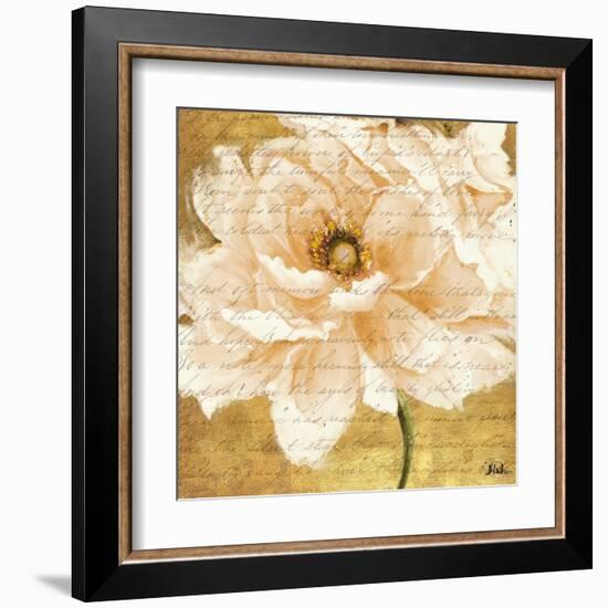 Beautiful Cream Peonies Script I-Patricia Pinto-Framed Art Print