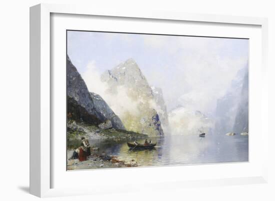Beautiful Day on the Norwegian Fjord-George Rasmussen-Framed Giclee Print