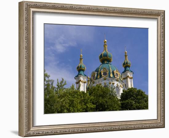 Beautiful Dome Church, Klovskiy Spusk Downtown, Kiev, Ukraine-Bill Bachmann-Framed Photographic Print