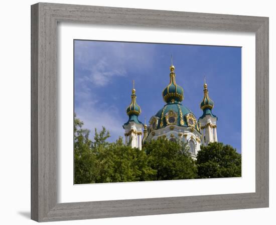 Beautiful Dome Church, Klovskiy Spusk Downtown, Kiev, Ukraine-Bill Bachmann-Framed Photographic Print