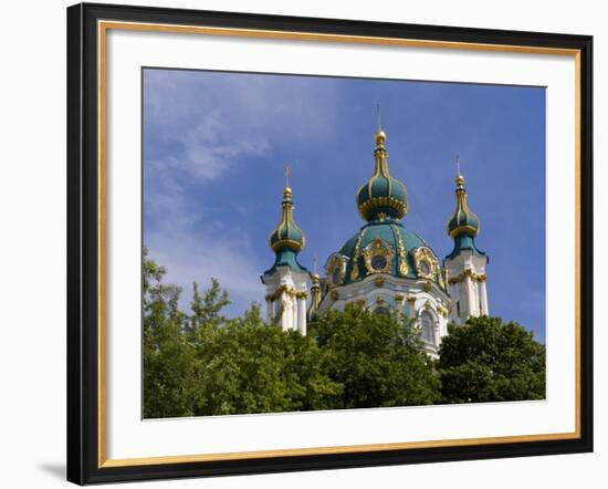 Beautiful Dome Church, Klovskiy Spusk Downtown, Kiev, Ukraine-Bill Bachmann-Framed Photographic Print