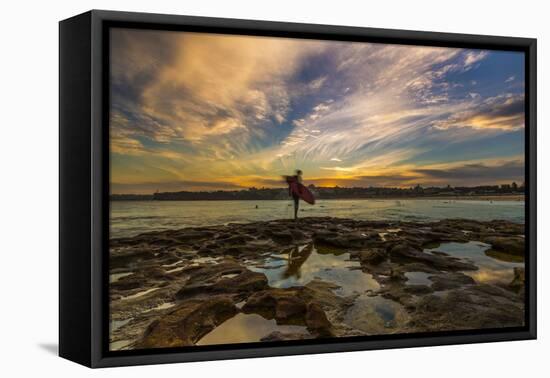 Beautiful Evening for Surfing at Bondi Beach, Sydney, New South Wales, Australia, Pacific-Noelia Ramon-Framed Premier Image Canvas