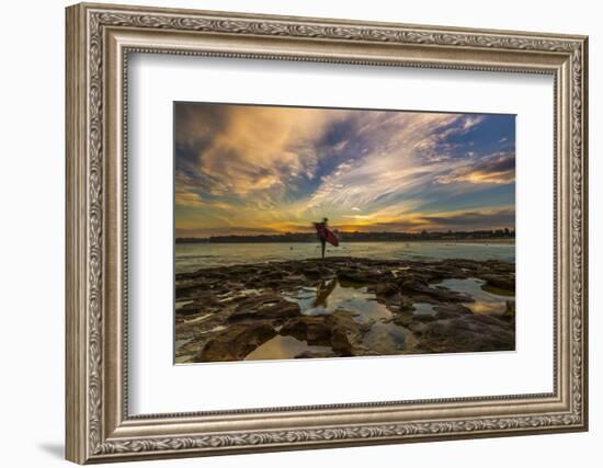 Beautiful Evening for Surfing at Bondi Beach, Sydney, New South Wales, Australia, Pacific-Noelia Ramon-Framed Photographic Print