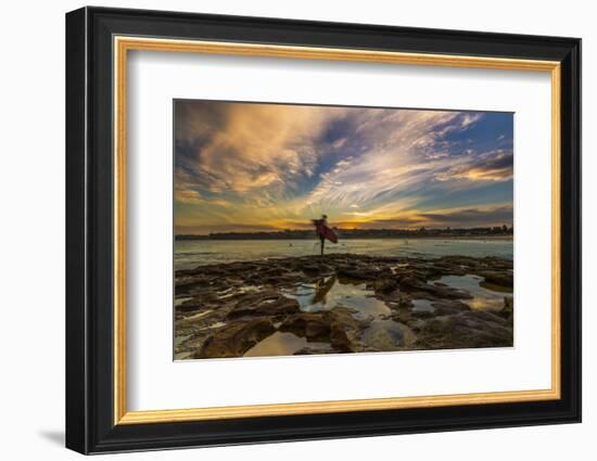 Beautiful Evening for Surfing at Bondi Beach, Sydney, New South Wales, Australia, Pacific-Noelia Ramon-Framed Photographic Print