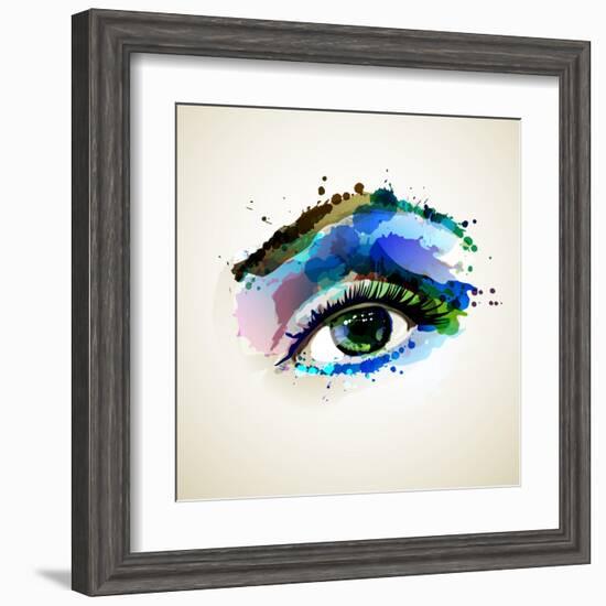 Beautiful Fashion Woman Eye Forming By Blots-artant-Framed Art Print