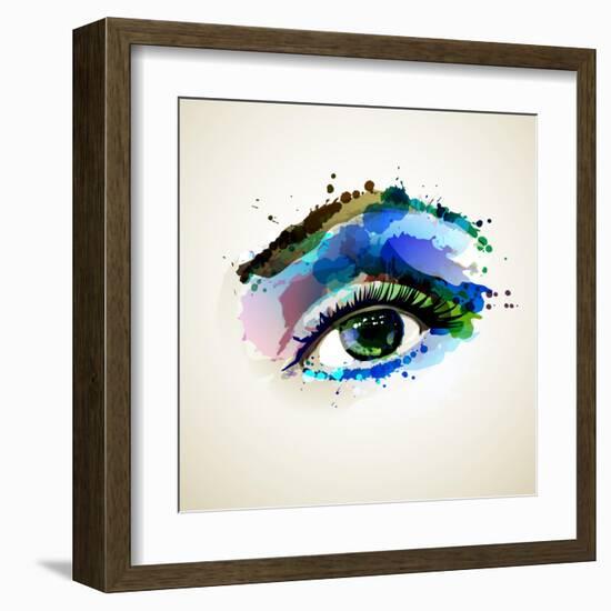 Beautiful Fashion Woman Eye Forming By Blots-artant-Framed Art Print