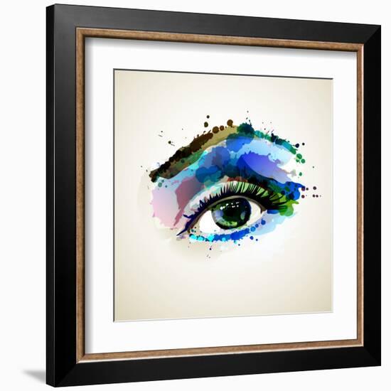 Beautiful Fashion Woman Eye Forming By Blots-artant-Framed Art Print