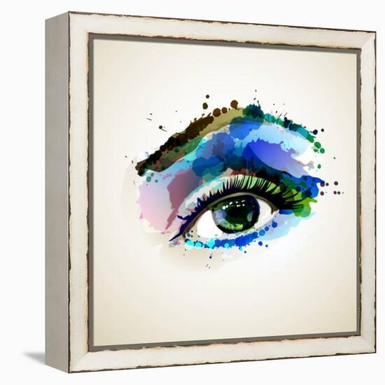 Beautiful Fashion Woman Eye Forming By Blots-artant-Framed Stretched Canvas