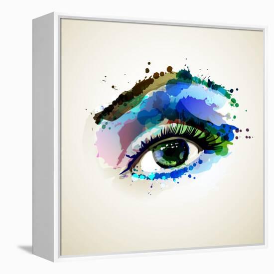 Beautiful Fashion Woman Eye Forming By Blots-artant-Framed Stretched Canvas