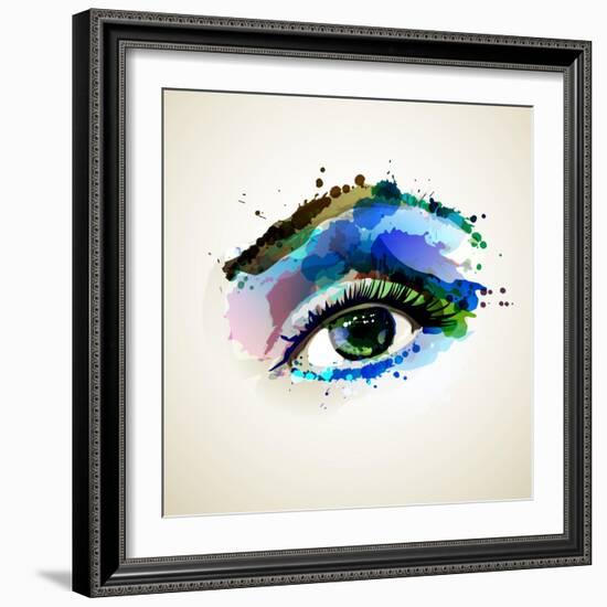 Beautiful Fashion Woman Eye Forming By Blots-artant-Framed Premium Giclee Print