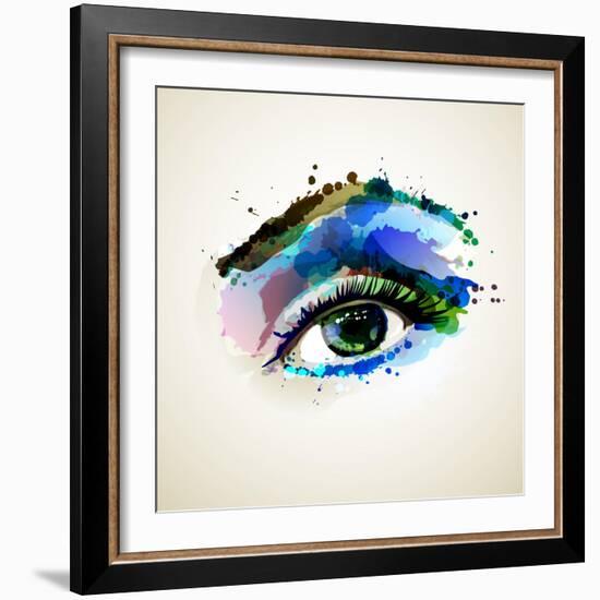 Beautiful Fashion Woman Eye Forming By Blots-artant-Framed Art Print