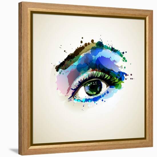 Beautiful Fashion Woman Eye Forming By Blots-artant-Framed Stretched Canvas