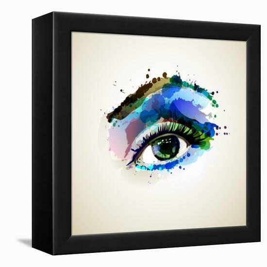 Beautiful Fashion Woman Eye Forming By Blots-artant-Framed Stretched Canvas