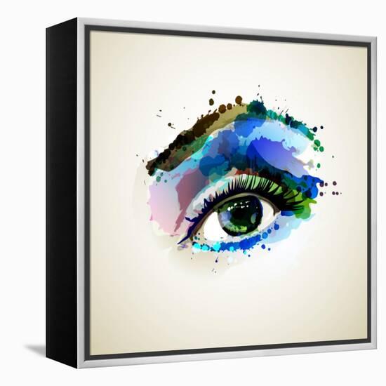 Beautiful Fashion Woman Eye Forming By Blots-artant-Framed Stretched Canvas