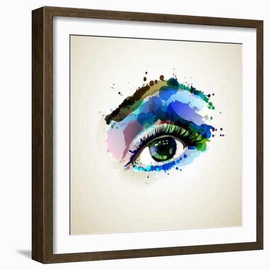 Beautiful Fashion Woman Eye Forming By Blots-artant-Framed Art Print