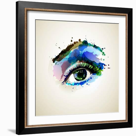 Beautiful Fashion Woman Eye Forming By Blots-artant-Framed Art Print