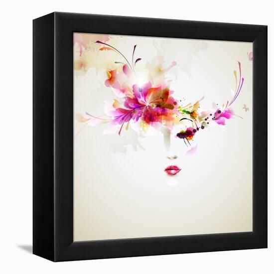 Beautiful Fashion Women With Abstract Design Elements-artant-Framed Stretched Canvas