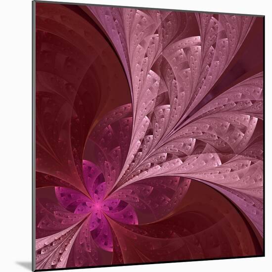 Beautiful Fractal Flower in Vinous and Purple-velirina-Mounted Art Print