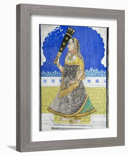 Beautiful Frescoes on Walls of the Juna Mahal Fort, Dungarpur, Rajasthan State, India-R H Productions-Framed Photographic Print