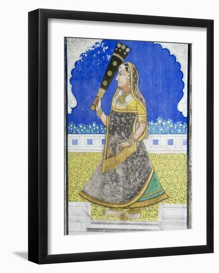 Beautiful Frescoes on Walls of the Juna Mahal Fort, Dungarpur, Rajasthan State, India-R H Productions-Framed Photographic Print