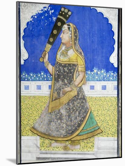 Beautiful Frescoes on Walls of the Juna Mahal Fort, Dungarpur, Rajasthan State, India-R H Productions-Mounted Photographic Print