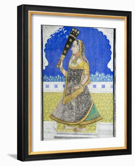 Beautiful Frescoes on Walls of the Juna Mahal Fort, Dungarpur, Rajasthan State, India-R H Productions-Framed Photographic Print