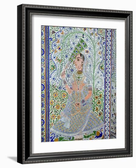 Beautiful Frescoes on Walls of the Juna Mahal Fort, Dungarpur, Rajasthan State, India-R H Productions-Framed Photographic Print
