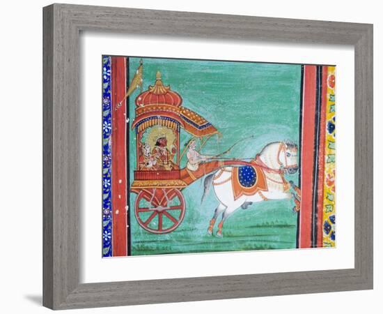 Beautiful Frescoes on Walls of the Juna Mahal Fort, Dungarpur, Rajasthan State, India-R H Productions-Framed Photographic Print