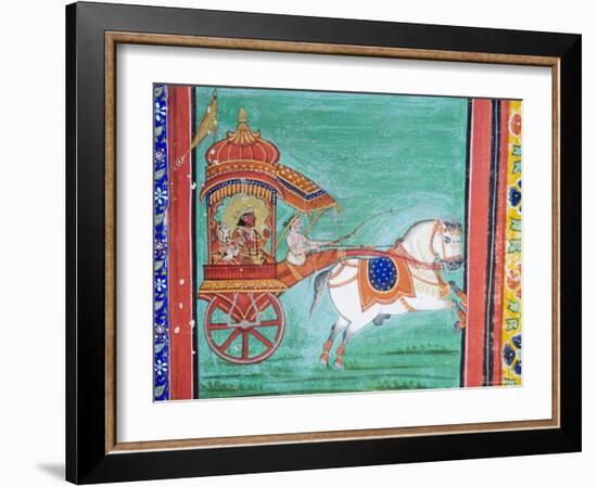 Beautiful Frescoes on Walls of the Juna Mahal Fort, Dungarpur, Rajasthan State, India-R H Productions-Framed Photographic Print