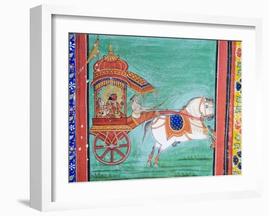 Beautiful Frescoes on Walls of the Juna Mahal Fort, Dungarpur, Rajasthan State, India-R H Productions-Framed Photographic Print