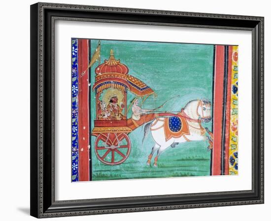 Beautiful Frescoes on Walls of the Juna Mahal Fort, Dungarpur, Rajasthan State, India-R H Productions-Framed Photographic Print