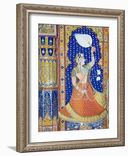 Beautiful Frescoes on Walls of the Juna Mahal Fort, Dungarpur, Rajasthan State, India-R H Productions-Framed Photographic Print