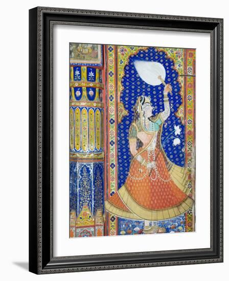 Beautiful Frescoes on Walls of the Juna Mahal Fort, Dungarpur, Rajasthan State, India-R H Productions-Framed Photographic Print