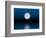 Beautiful Full Moon Against a Deep Blue Sky over the Ocean-null-Framed Premium Giclee Print