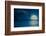 Beautiful Full Moon Reflected on the Calm Water of a Tropical Beach (Toned in Blue)-Kamira-Framed Photographic Print