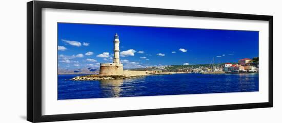 Beautiful Greek Islands Series - Crete ,Panorama with Light House-Maugli-l-Framed Photographic Print