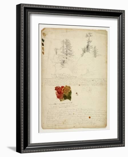 Beautiful Groups of Pines; Tints from Maples, New Hampshire, September 30th 1828-Thomas Cole-Framed Giclee Print