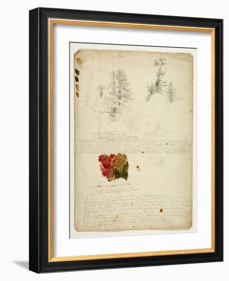 Beautiful Groups of Pines; Tints from Maples, New Hampshire, September 30th 1828-Thomas Cole-Framed Giclee Print