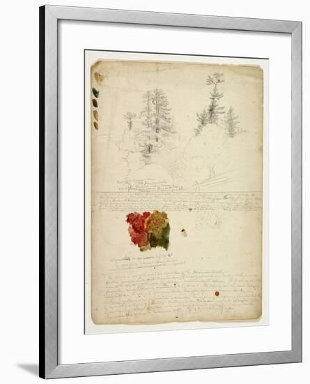 Beautiful Groups of Pines; Tints from Maples, New Hampshire, September 30th 1828-Thomas Cole-Framed Giclee Print