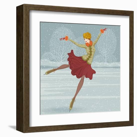 Beautiful Ice Skater-Milovelen-Framed Art Print