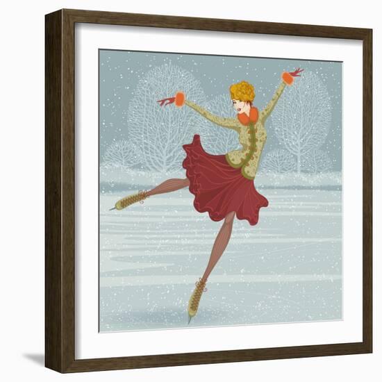 Beautiful Ice Skater-Milovelen-Framed Art Print