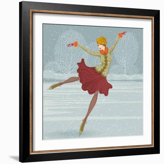 Beautiful Ice Skater-Milovelen-Framed Art Print