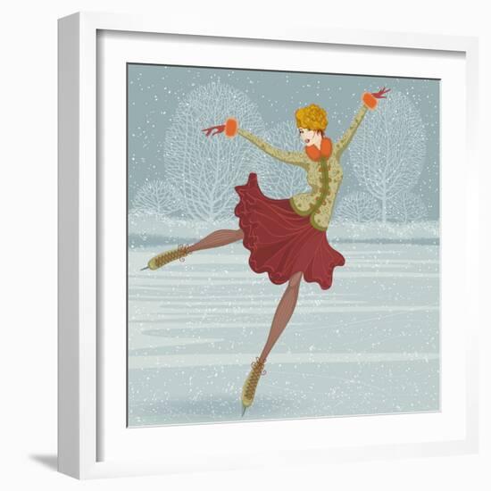 Beautiful Ice Skater-Milovelen-Framed Art Print