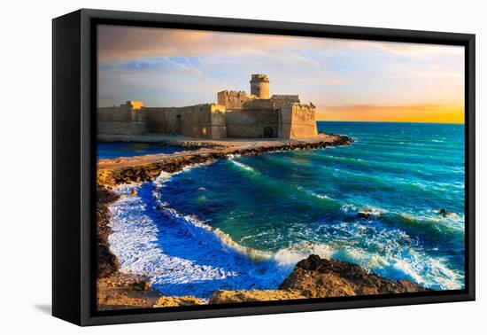 Beautiful Impressive Medeival Aragonese Castle over Sunset-Maugli-l-Framed Premier Image Canvas