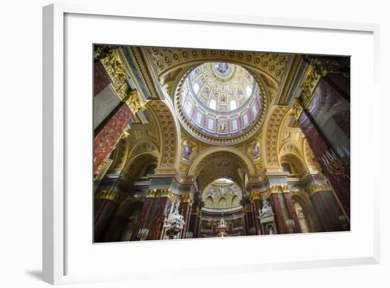 Beautiful Interior of the St. Stephen's Basilica, Budapest, Hungary, Europe-Michael Runkel-Framed Photographic Print