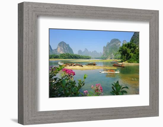 Beautiful Karst Mountain Landscape in Yangshuo Guilin, China-kenny001-Framed Photographic Print