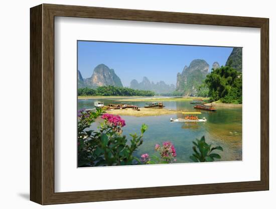 Beautiful Karst Mountain Landscape in Yangshuo Guilin, China-kenny001-Framed Photographic Print