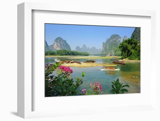 Beautiful Karst Mountain Landscape in Yangshuo Guilin, China-kenny001-Framed Photographic Print